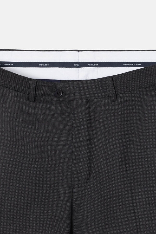 Silbon Calça de terno olho de pássaro  Cinzento