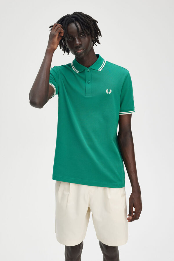 Fred Perry Polo com acabamento em duas listras Verde