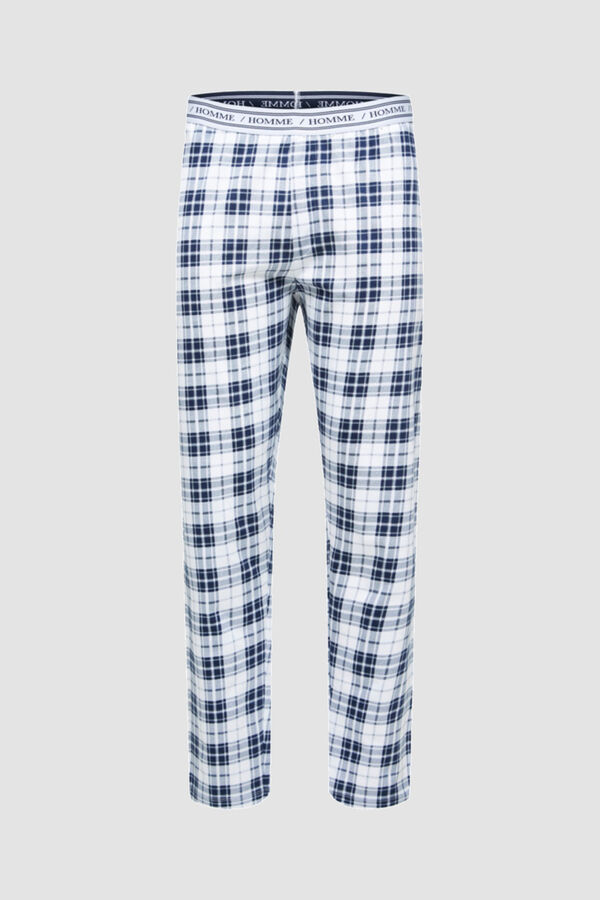Cortefiel Set de Pijama manga corta y pantalón largo Blanco