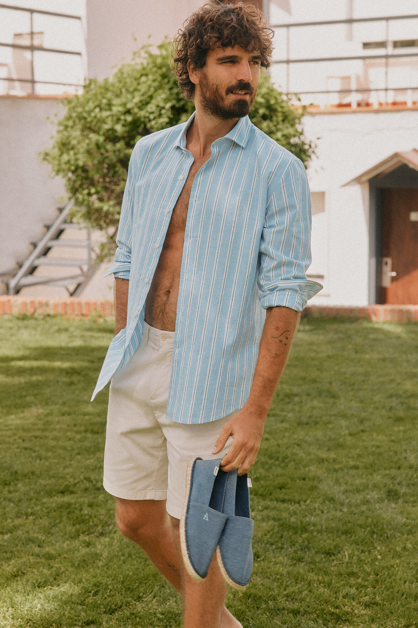 Camisa rayas azules hombre deals