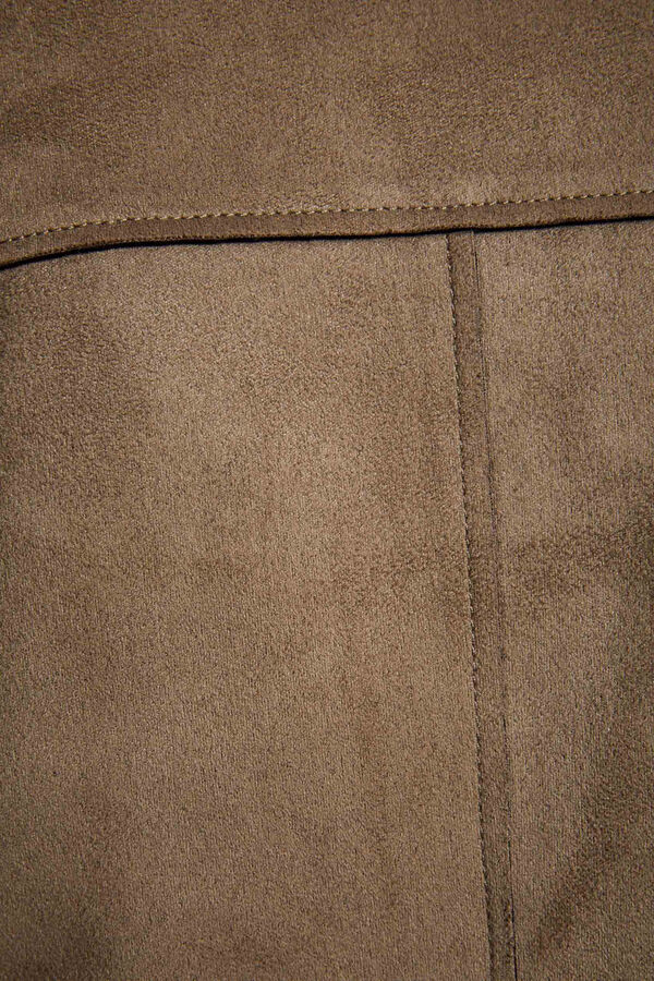 Morgan Casaco reto de imita&ccedil;&atilde;o de suede Verde