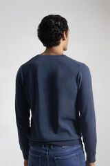 PuroEGO Camisola gola em bico algodão Azul