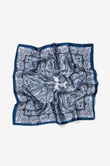 Vilanova Bandana de cetim com estampa paisley Azul