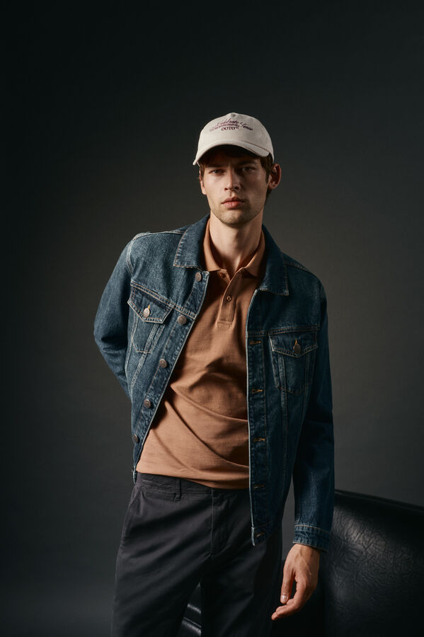 OOTO Polo piqué slub Castanho