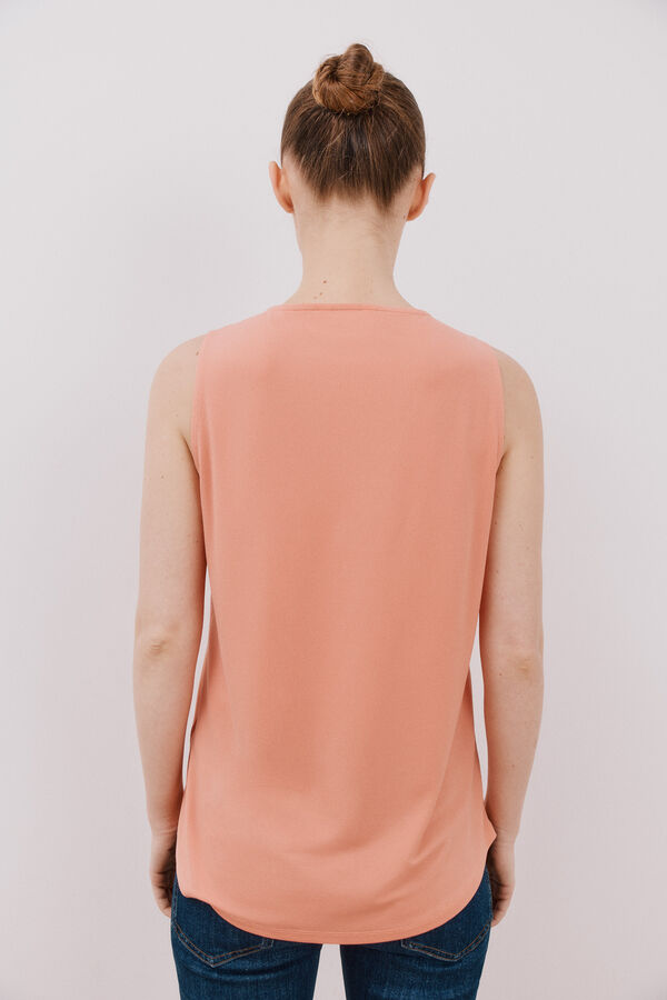 Cortefiel Long pleated top Coral