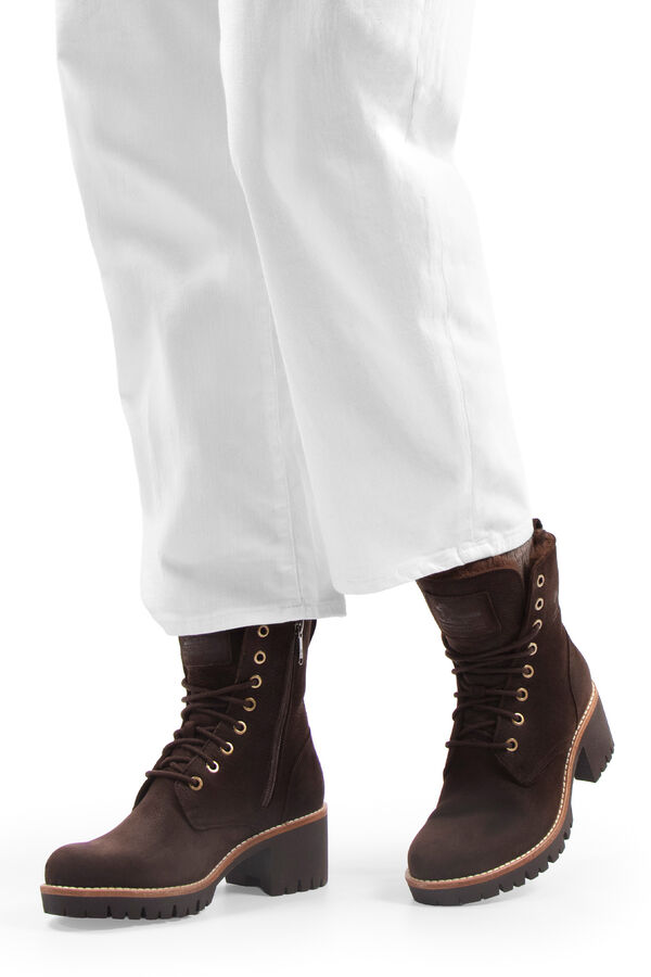 Panama Jack Botas de mulher com salto em pele nobuck Castanho