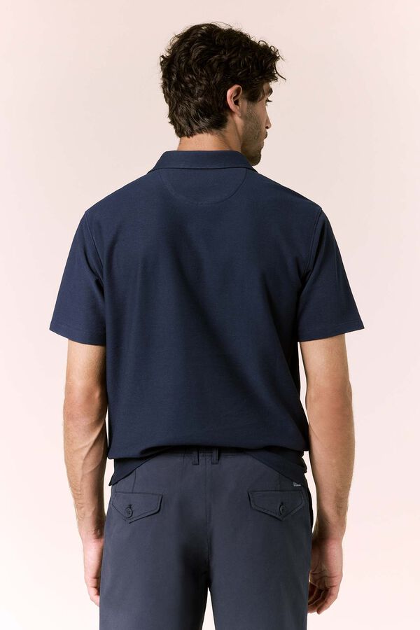 OOTO Polo piqu&eacute; cuello en V Azul marino