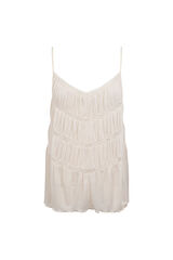 Slowlove Top tirante frunces Marfil