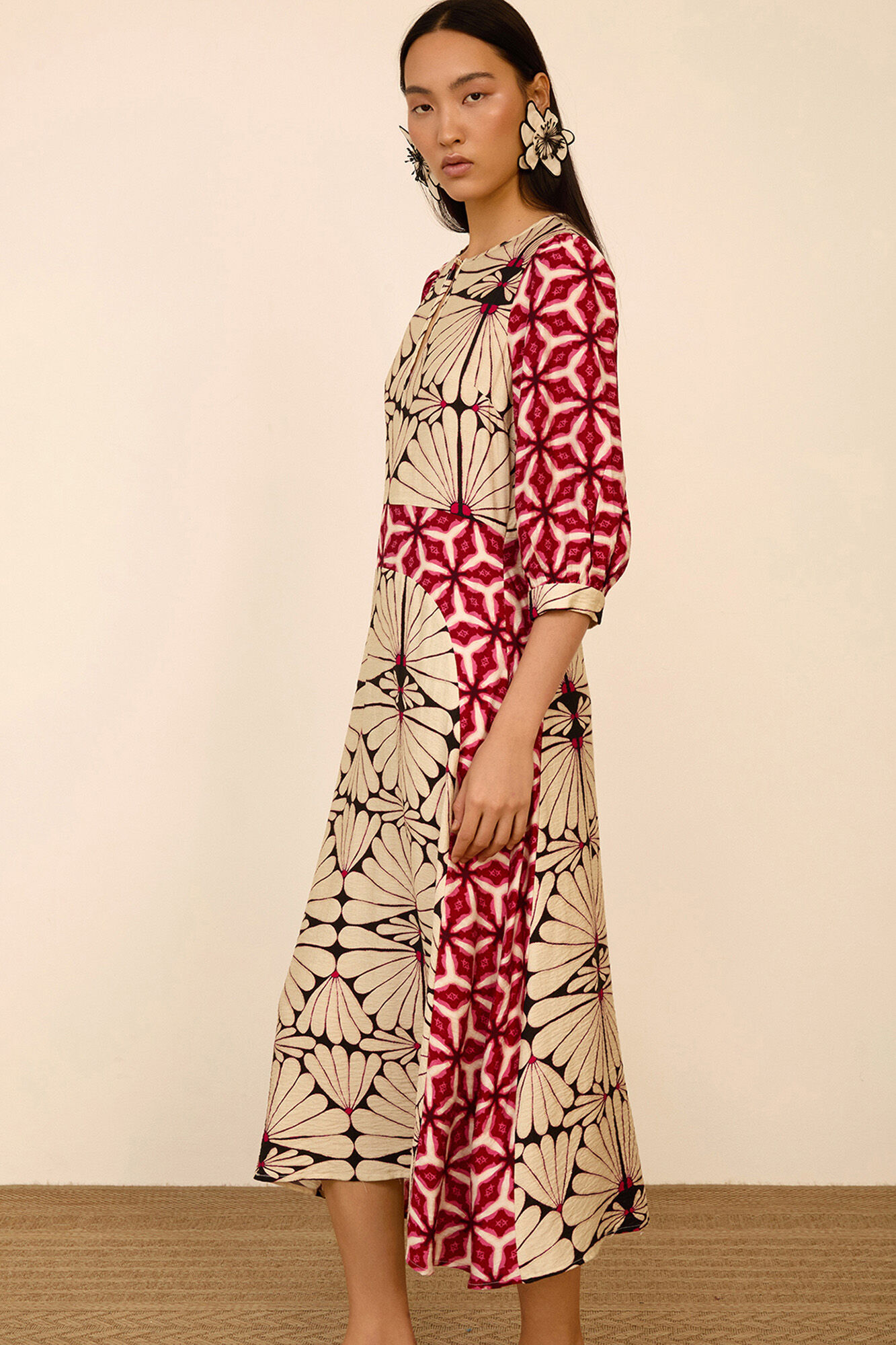 Meisie Printed long dress