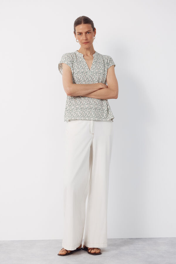 Cortefiel Openwork jersey-knit t-shirt Multicolour
