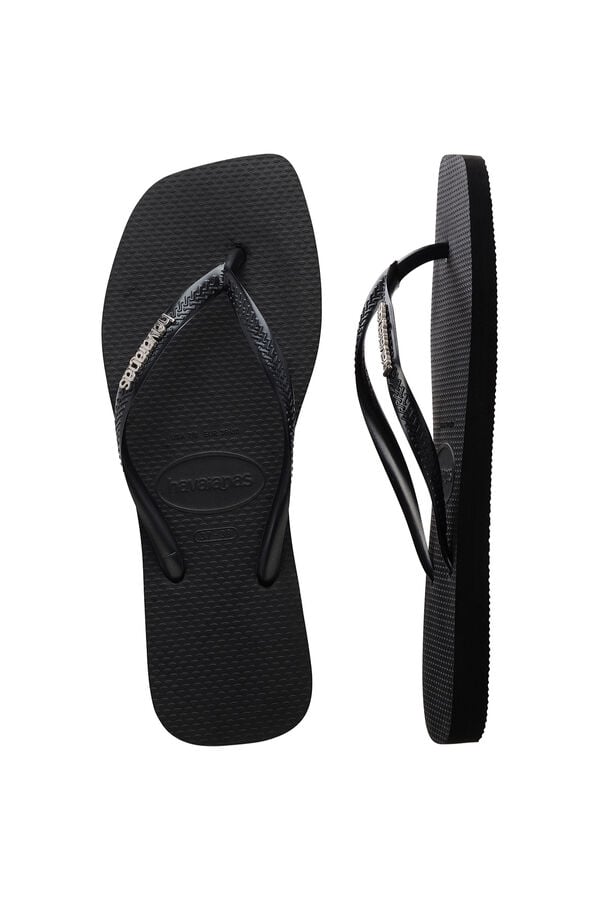 Havaianas Slim Square Logo Metallic Preto