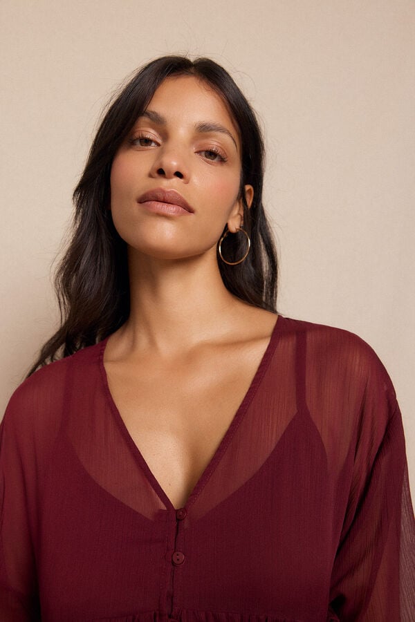 Slowlove Vestido fluido Granate