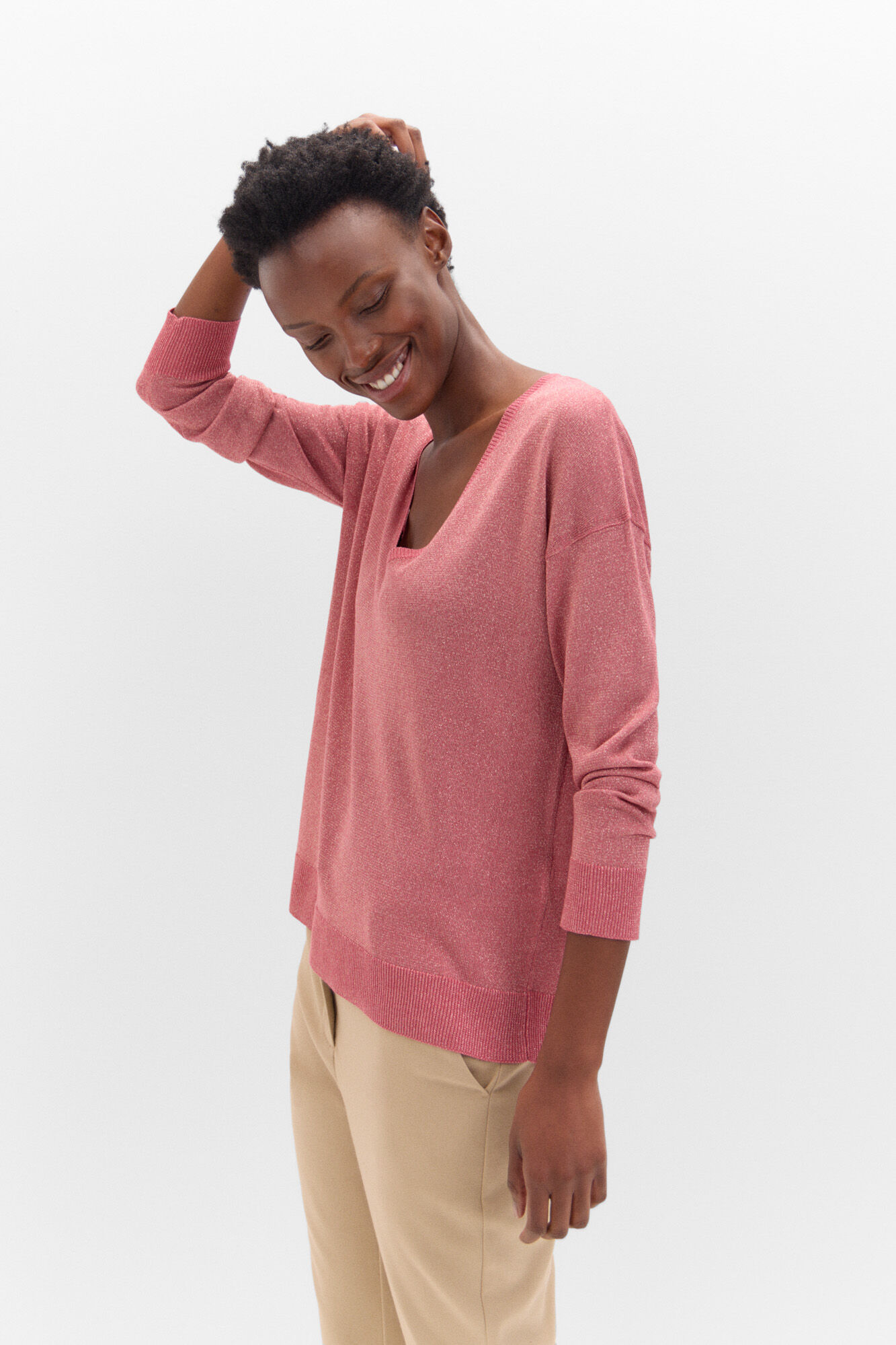 Metallic knit jumper hotsell