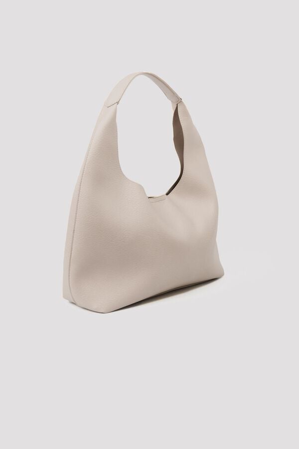 Cortefiel Mala hobo b&aacute;sica Ecru