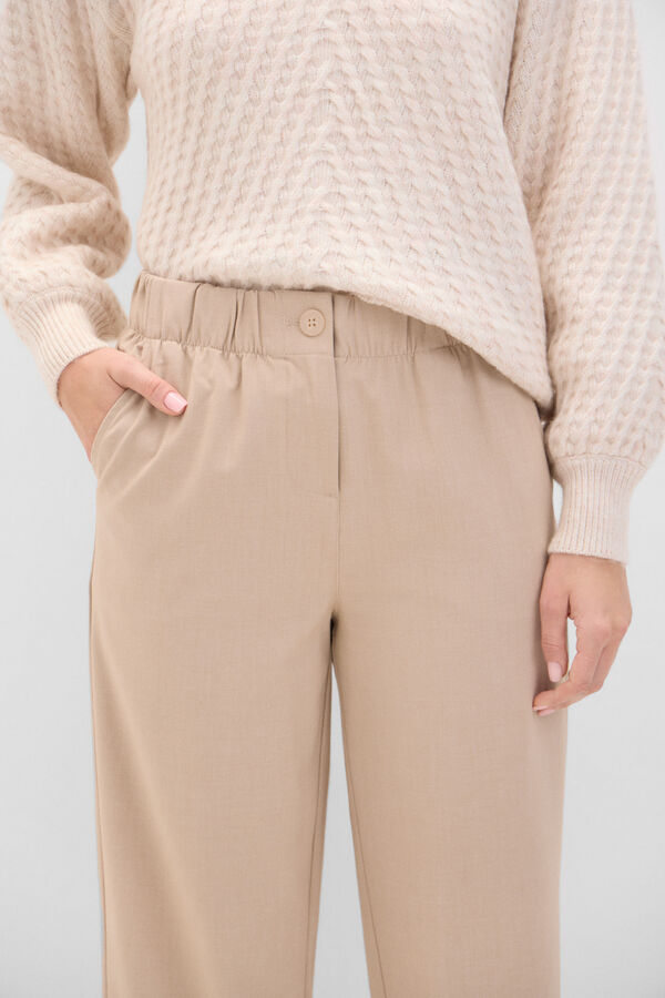 Cortefiel Pantalón vestir comfort Beige