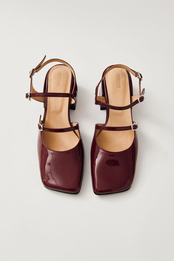 Cortefiel Withnee leather court shoes Maroon