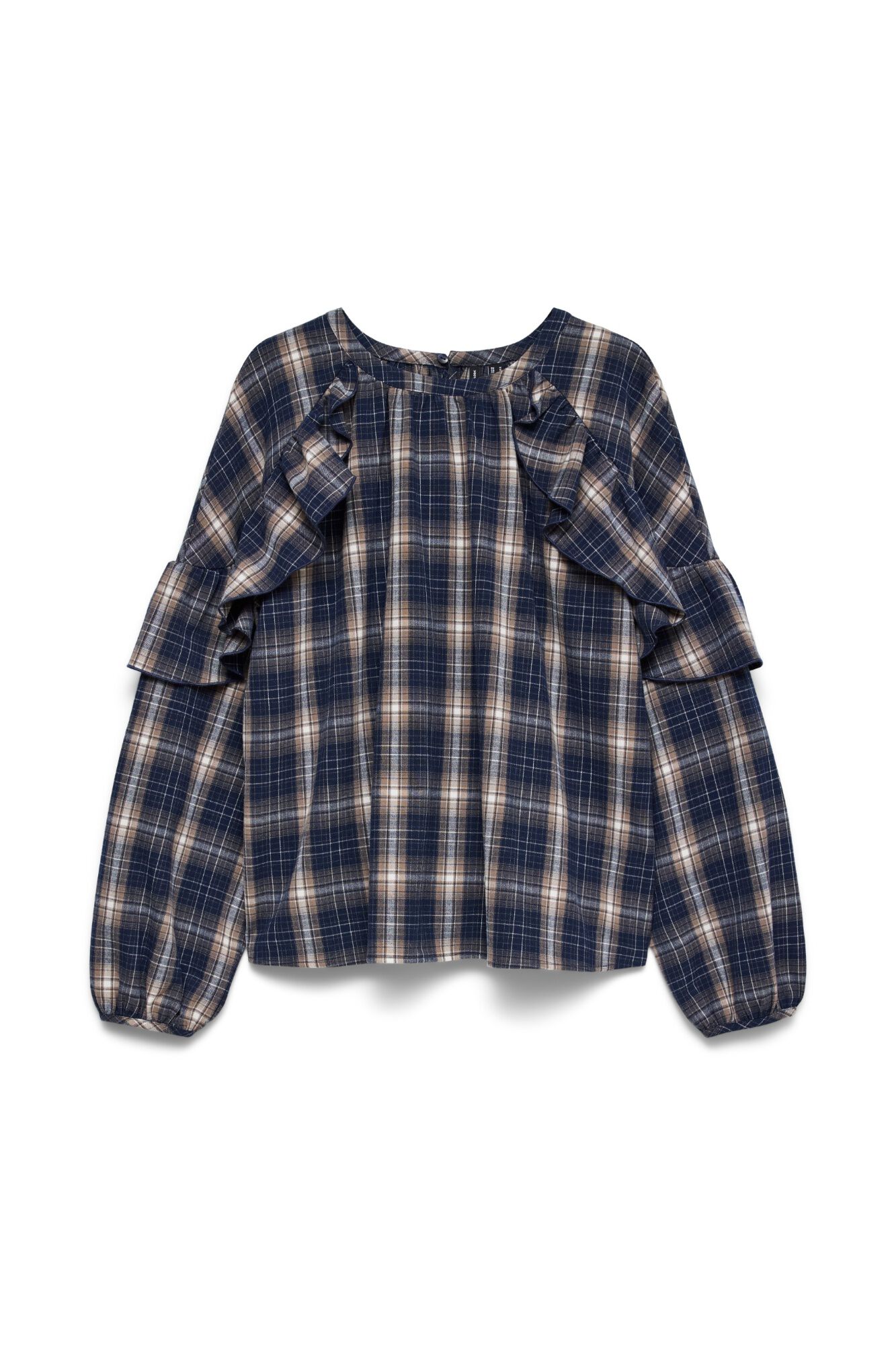 Vero Moda Camisa de cuadros con volantes