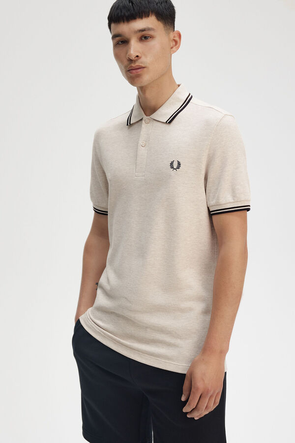 Fred Perry Polo com acabamento em duas listras Tostado
