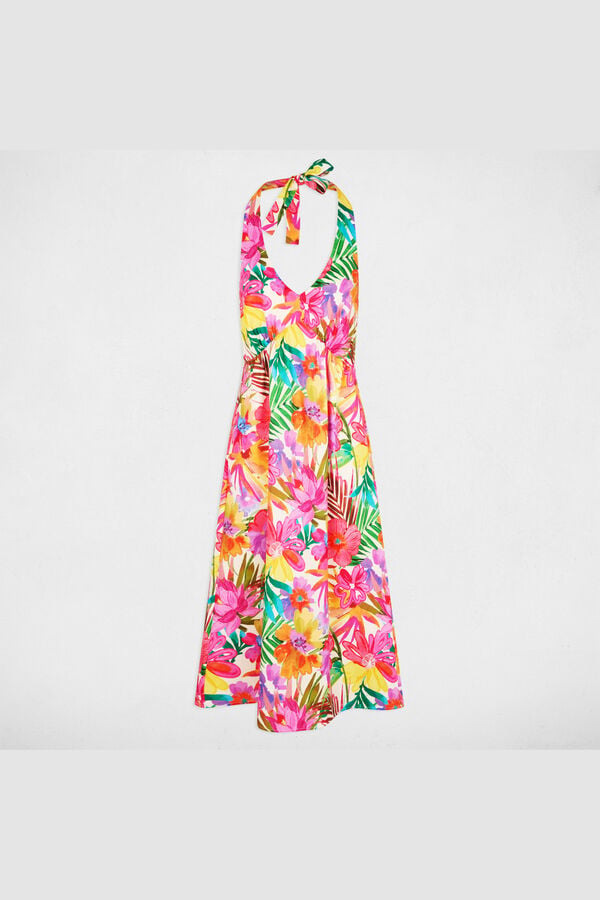 Morgan Vestido comprido estampado de flores Multicolorido