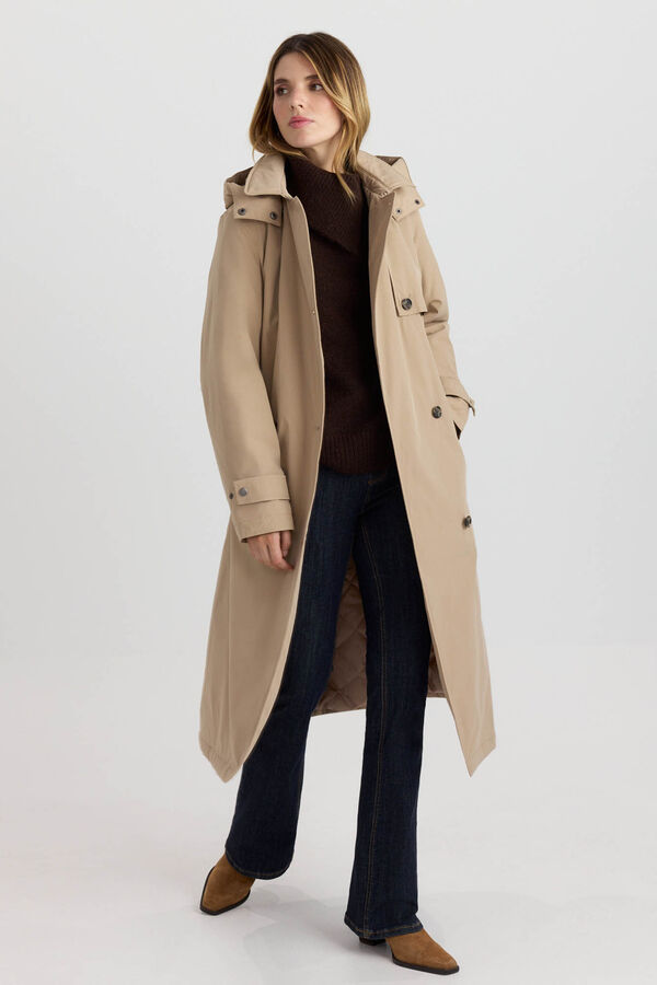 Vero Moda Sobretudo acolchoado comprido Castanho