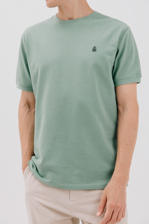 Cortefiel T-shirt básica piqué Verde