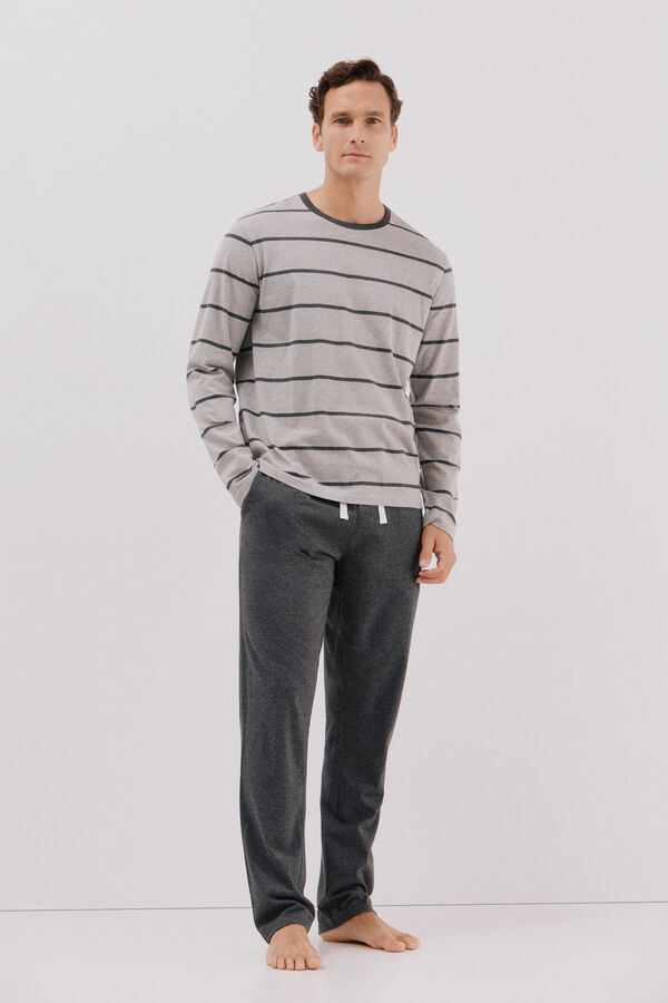 Cortefiel Jersey-knit pyjama set Grey