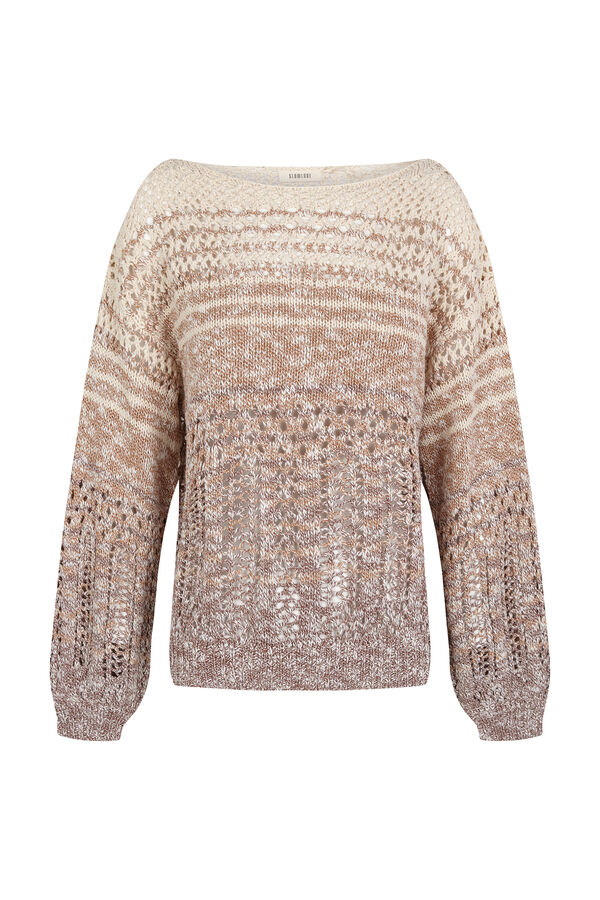 Slowlove Jersey punto calado Marr&oacute;n