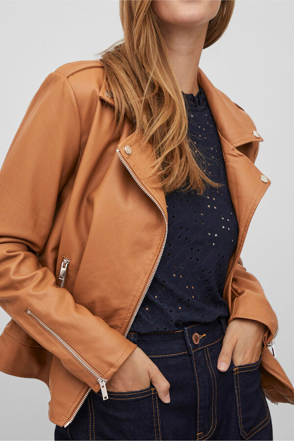 Vila Casaco motard em pele sint&eacute;tica Cinzento