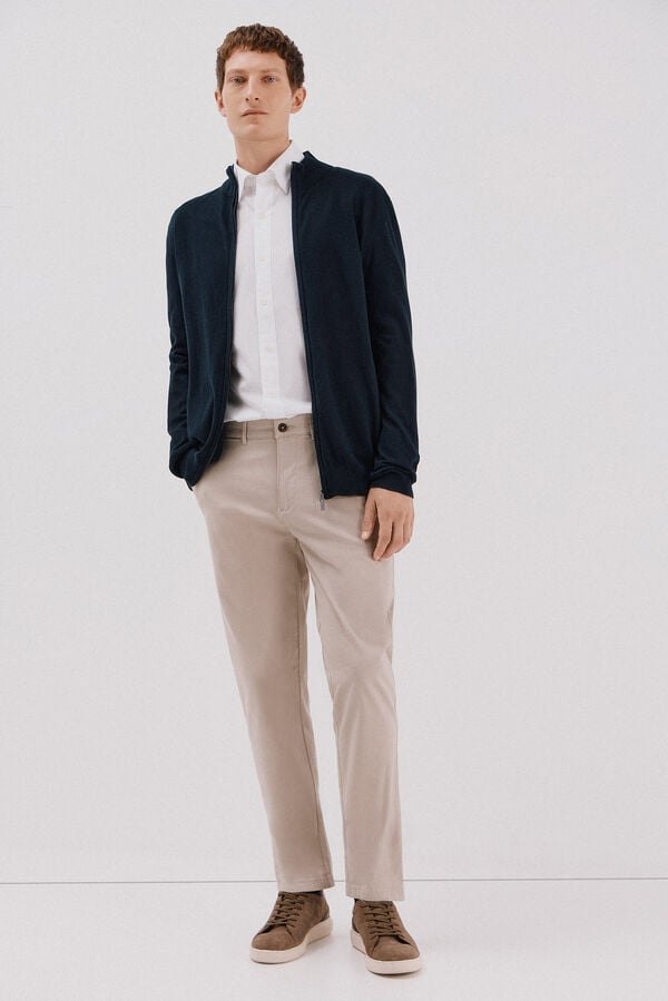 Cortefiel Cotton and cashmere cardigan  Navy