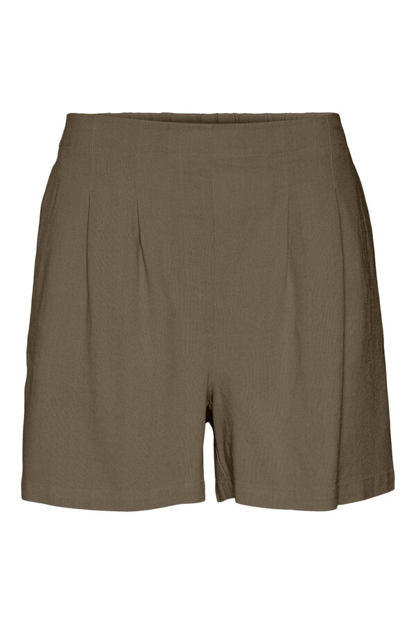 Cortefiel Women's lightweight shorts with elasticated waistband Green