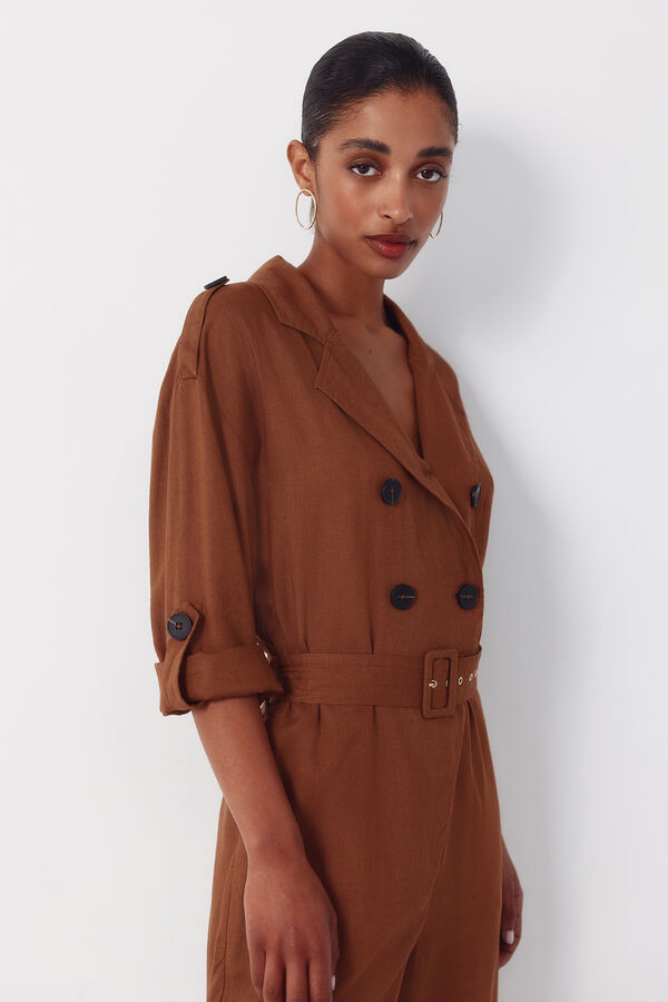 Cortefiel Macac&atilde;o r&uacute;stico com solapa Castanho