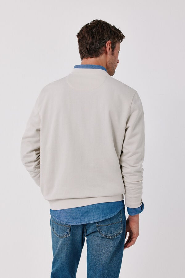 Cortefiel Sweatshirt gola caixa Ecru
