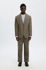 Selected Blazer de lã aos quadrados Cinzento