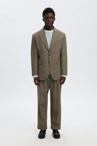 Selected Blazer de lã aos quadrados