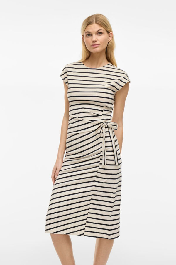 Vila Organic cotton midi dress Printed white