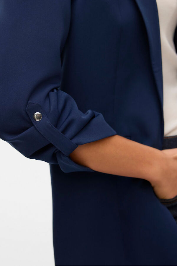 Vero Moda Blazer aberto com manga arregaçadas Azul