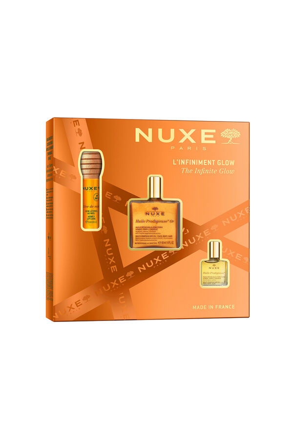 Nuxe NUXE COFRE REGALO GLOW INFINITO - HUILE PROD OR + REVE THE MIEL LABIAL + HUILE CLASSIC Amarillo