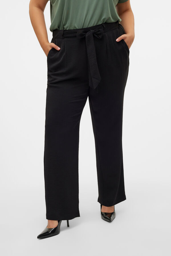 Vero Moda Curve Pantalón fluído talla grande Negro