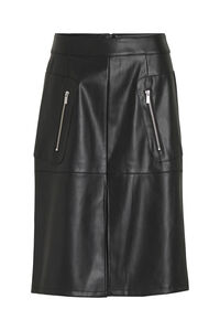 Cortefiel Faux leather skirt with metallic detail Black
