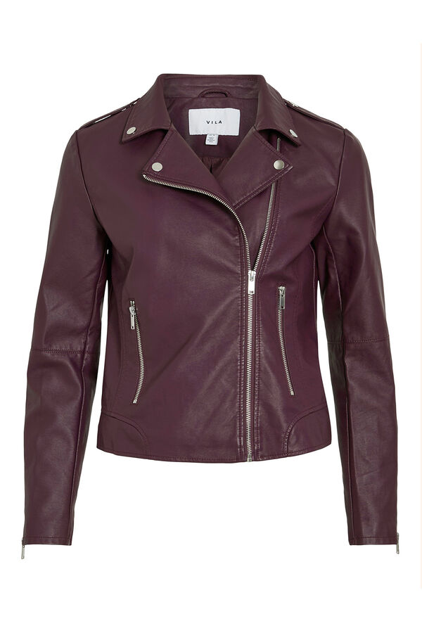 Vila Chaqueta biker polipiel Morado