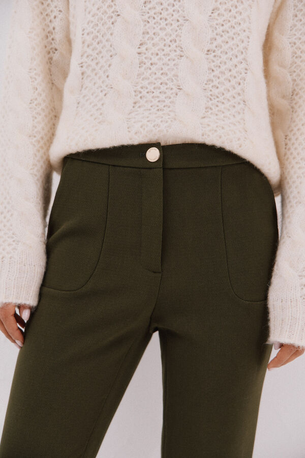 Cortefiel Comfort stretch pants Kaki