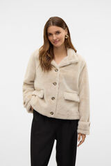 Vero Moda Chaqueta efecto peluche Gris