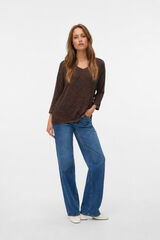 Vero Moda Camisola mesclada gola em bico Castanho