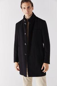 Cortefiel Plain lined coat Black