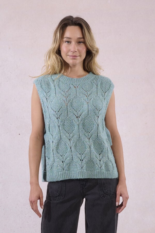 Molly Bracken Camisola manga com detalhe de laço Azul