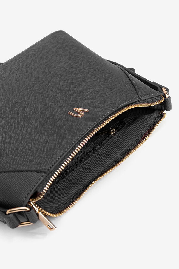 Vilanova Mala a tiracolo efeito pele Preto