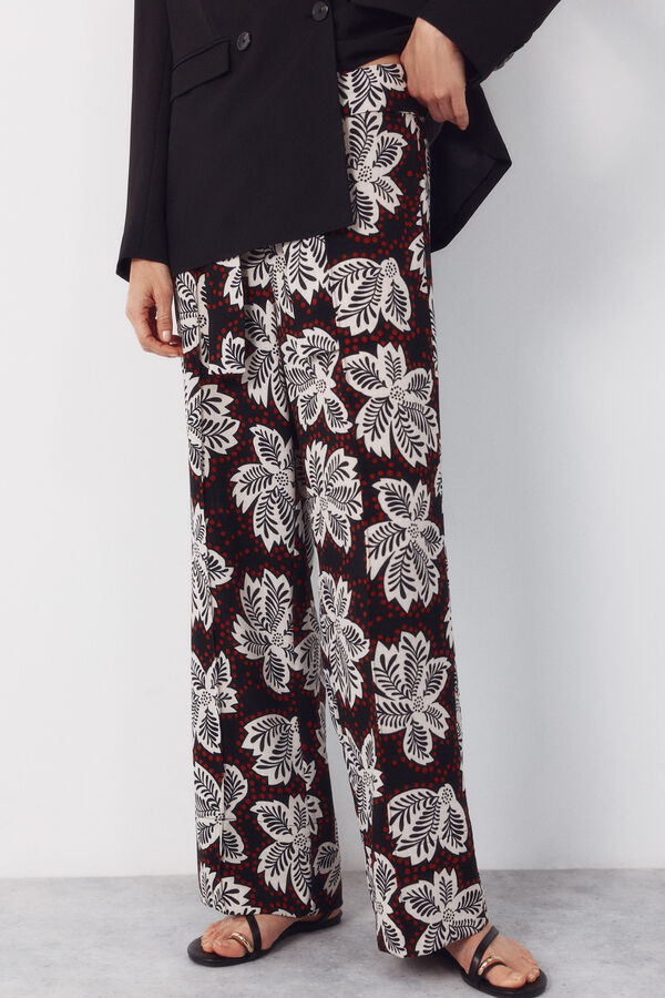 Cortefiel Structured fluid trousers Multicolour