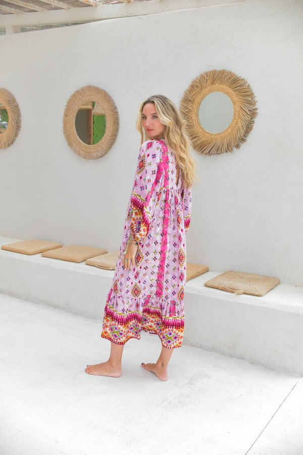 Jaase Vestido midi Camille Rosa