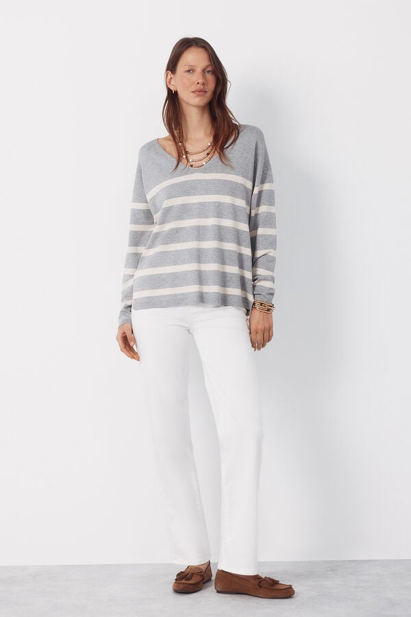 Cortefiel V-neck jumper Grey