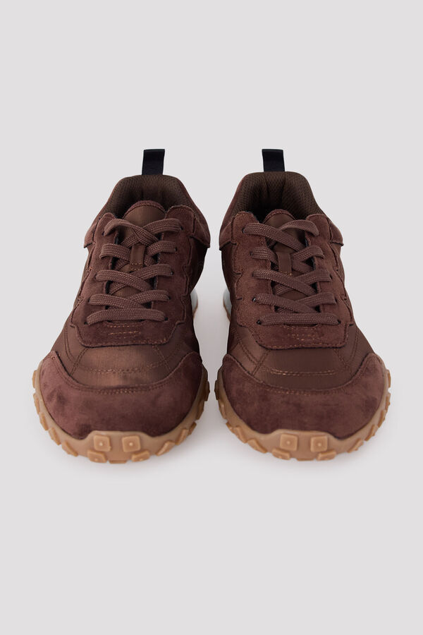 Cortefiel Stitched trainers Dark brown